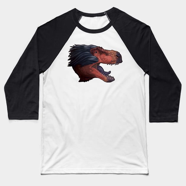 Tyrannosaurus rex (fluffy) Baseball T-Shirt by CoffeeBlack